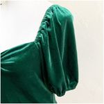 Rachel Roy Green Velvet Puff Sleeve Blouse Size Medium Sweetheart Neckline Photo 7