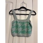 Wild Fable Houndstooth Knit Crop Cardigan Tank Set Teal Mint Women M Photo 8