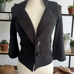 White House | Black Market WHBM Black Knit Button Blazer Jacket Size XS Photo 0