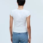 Madewell  Supima Rib Tee Cap Sleeve Crew Neck White XS NWT Photo 3