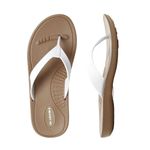 Okabashi Breeze‎ White/Toffee flip flop Sz Large 9.5 Photo 0