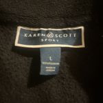 Karen Scott  Sport Women’s Large Black Full Zip Fleece Pockets Vest Jacket Photo 1