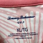Tommy Bahama  Golf Sleeveless XL‎ Coral White Zip Mock Neck Tropical Shell Print Photo 3