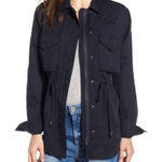 Rails Lancaster Indigo Stars Utility Jacket XS Navy Tencel Linen Drawstring Boho Photo 0