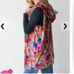 Natural Life Women's Multicolor Floral Hooded Kimono Vest Size XL Photo 1