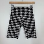 Onzie  Black White Houndstooth High Rise Bike Short Photo 1