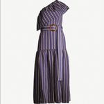 Topshop Sicily One-Shoulder Striped Midi Dress 4 Photo 4