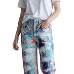 ZARA Size 2 Jeans Handmade Tie Dye High Rise Relaxed Mom Straight Boho 1375 Photo 0