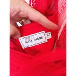 Three Floor  Sheer Lace Tiered Mini Dress Small Red Fairy Romantic Coquette Event Photo 6