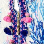 Lilly Pulitzer Jane Shift Dress Women’s Size 4 Tassel Hem Sea Spray White Blue Photo 6