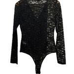 Acemi FULL LACE BODYSUIT Black Thong Style Sz L Snap Crotch Long Sleeve NEW Photo 3
