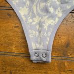 Free People  Intimately Floral Print Thong Bodysuit Lavender Cream M Photo 3