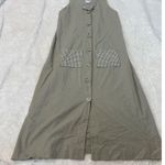 Dogwood Lane Cotton Sleeveless Green Plaid Decorative Buttons Maxi Dress Size S‎ Photo 0