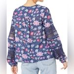 Lucky Brand Floral Lace Top - Blue and Pink size M new Photo 1