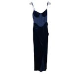 NWT Lulus Alluring Icon Navy Blue Velvet Bustier Sleeveless Maxi‎ Dress LARGE Photo 3