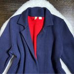 Anthropologie Moth Navy Blue and Red Knit Sweater Blazer Photo 1