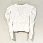 Free People Gemma Puffed Sleeve Cropped Henley Blouse Women's Small Ivory Boho Photo 5