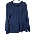 Cherokee Infinity Long Sleeve Scrub Top Navy Blue Medical Doctor Nurse Womens XL Photo 0