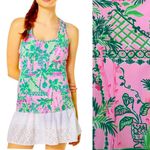 Lilly Pulitzer  SPF 50 Luxletic Sport Bra Tank Top Tropical Mandevilla Size M Photo 1