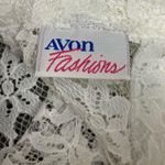 Vintage Avon Fashion Women's White Floral Lace Collared Button Up Shirt Photo 4