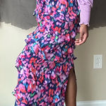 MINKPINK  Blurred Floral Calista Midi Skirt Size Small Photo 0