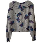Something Navy  Floral Ruffle Sweater Photo 3