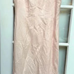 Jessica Howard Vintage  Pink Linen Embroidered Beaded Midi Dress Size 12 Large Photo 0
