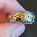 8mm gold center silver men ring Photo 7