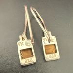 Vintage SU 925 Sterling Silver Tigers Eye Small Dangling Earrings 1.7g. Photo 5