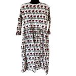 Red Lotus Print Kurti Jacket Dress by Rivaaj Size XXL Photo 7