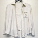 Z Supply  Ivory Ribbed Button Down Shirt and Tank Set Photo 0