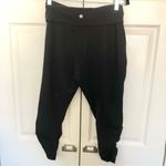 Lululemon Black Cross Foldover Waistband Ruched Crop Leggings Size 8 Photo 4