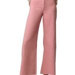 Maeve Women's Pink The Ettie High Rise Frayed Hem Crop Wide Leg Jeans Size 26T Photo 0