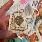 White Ruffled Patchwork Sundress with Spaghetti Pom Pom Straps and Ruffle Sz S White Photo 5