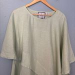 Adeptt Women's Rowan's Linen Assymetrical Blouse Tea Green XL Lagenlook Oversize Photo 4