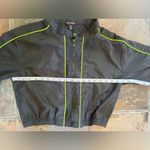 QED London Black Wind Breaker Jacket with Neon Green Piping Sz M Size M Photo 4