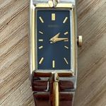 Seiko  Rare Luxury Ladies Watch Two-Tone Bracelet Case Blue Rectangular Dial Photo 1