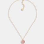 Christian Dior PETIT CD BAROQUE NECKLACE Gold-Finish Metal, Pink Crystals and Light Pink Glass Photo 1