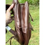 Amerti Leather Backpack Brown Drawstring‎ Flap Buckle APC Zipper Small Purse Photo 6