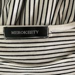 Merokeety  Dress Large Striped Black White Casual Comfy Everyday Style Photo 7