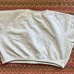 VTG USA ALL THE WAY GREY SWEATSHIRT CROP TOP AMERICA PATRIOTIC Gray Photo 3