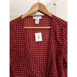 Urban Outfitters  Red Gingham Wrap Shirt Women Medium NWT Photo 4