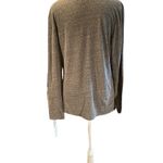 American Eagle Gray with Black Glittery Letters “AE HONG KONG” Long Sleeve Top L Photo 4