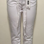Refuge  NWT Mom high rise paperbag woman size small white belted jean Photo 0