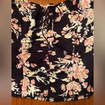 Free People Black Floral Print Keyhole Neck Boho Peasant Hilary Top Size Small Photo 11