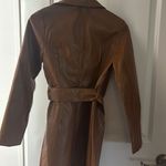 Princess Polly  Faux Leather Trench Coat Camel Brown Photo 2