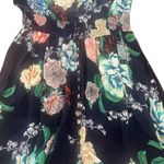 Floral Maxi Women Size Small V Neck Short Sleeve Smock Waist Spring Boho Prairie Blue Photo 2