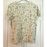 Lucky Brand botanical cotton print tshirt size large Photo 1