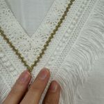 Verandah White Cotton Boho Swimsuit Coverup Womens OS Beachy Embroidered Dress Size M Photo 3