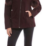 Gianni Bini  Burgundy‎ Fur-Trim Jacket Photo 0